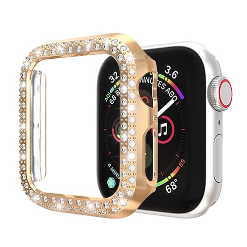 Uhrengehäuse Kompatibel mit Apple Watch Series 8 7 41mm 45mm / Series 6 5 4 SE 40mm 44mm / Series 3 2 1 38mm 42mm Kratzfest Bling-Diamant Staubdicht PC Beobachten Abdeckung Image