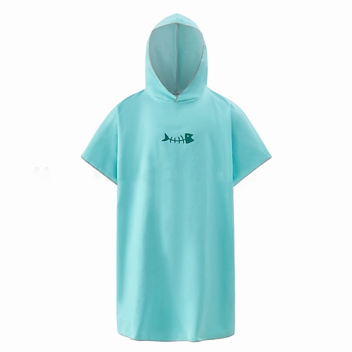 Wickelrobe Kapuzen-Poncho-Handtuch schnell trocknend leichtes Wickelhandtuch extra lang aus Mikrofaser Surf-Poncho Universalgröße für Männer Frauen Erwachsene, geeignet zum Schwimmen, Surfen und Image