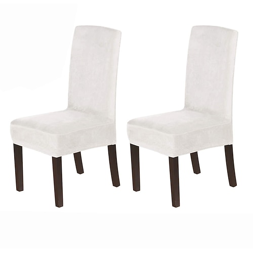 Esszimmerstuhlbezug, Stretchstuhl, Stuhlhussen Sitzbezug, Samt, weich, einfarbig, langlebig, waschbar, Möbelschutz für Esszimmerpartys Image