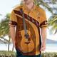 Herren Hemd Hawaiihemd Sommerhemd Grafik-Drucke Musik Gitarre Jazz Umlegekragen Gelb Blau Purpur Orange Braun Strasse Casual Kurze Ärmel Button-Down Bedruckt Bekleidung Tropisch Sport Strassenmode