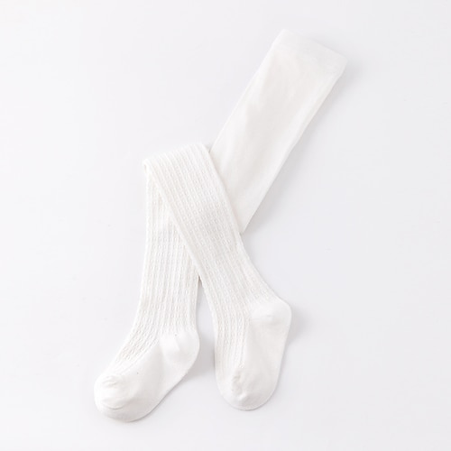 Kinder Mädchen Stumpfhosen Hautpuder Blau Weiß Volltonfarbe Elastische Taille Frühling Herbst Preppy-Stil 2-8 Jahre / Baumwolle Image