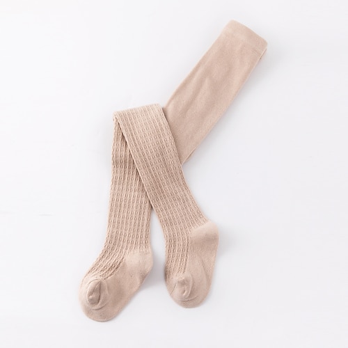 Kinder Mädchen Stumpfhosen Hautpuder Blau Weiß Volltonfarbe Elastische Taille Frühling Herbst Preppy-Stil 2-8 Jahre / Baumwolle Image