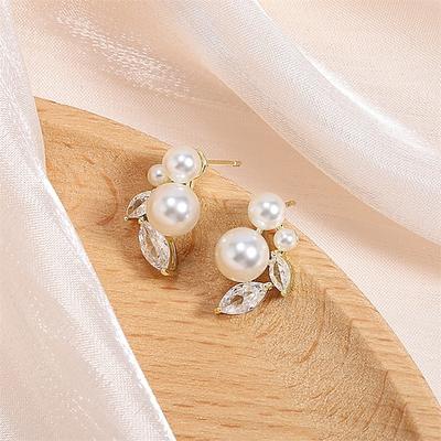 Damen Klar Weiß Edler Schmuck Klassisch Tropfen Stilvoll Modisch Künstliche Perle Ohrringe Schmuck Silber / Gold Für Hochzeit Party 1 Paar Image