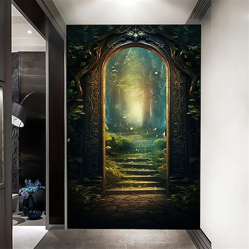 Coole Tapeten, Wandbild, florale Treppen, abstrakte 3D-Heimdekoration, Cartoon-Landschaft, Wandverkleidung, Leinwand, PVC/Vinyl-Material, Klebstoff erforderlich, Wandverkleidung, Raumwandverkleidung Image