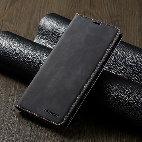 Handy Hülle Handyhüllen Für Huawei P40 P30 P20 Mate 20 Pro Brieftasche Kartenetui Ganzkörperschutz Magnetischer Flip Ständer Einfarbig PU-Leder Image