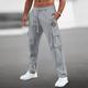 Herren Jogginghose Trainingshose Jogginghose Jogger Hose Hosen Kordelzug Elastische Taille Multi Pocket Glatt Stickerei Komfort Atmungsaktiv Casual Täglich Festtage Sport Modisch Schwarz Weiß