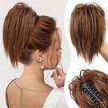 Unordentlicher Dutt-Haarteil, Krallenclip-Haarknoten, welliges, lockiges Chignon-Haarknoten-Extensions, zerzauste Hochsteckfrisur-Haarknoten, Krallenclip-Pferdeschwanz-Haarteile, Haargummi mit Clip