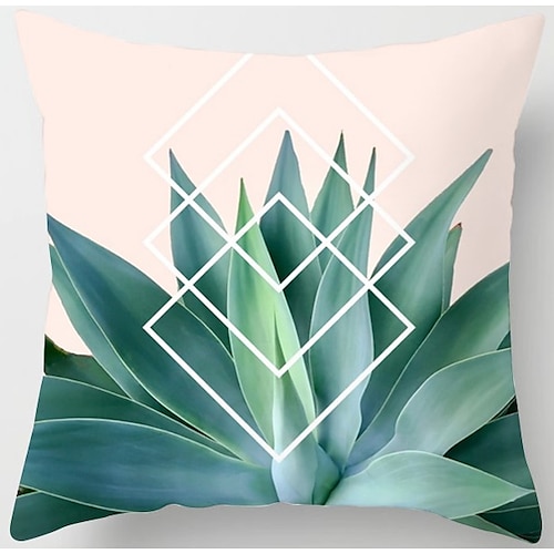 Kissenbezug 1pc weicher dekorativer quadratischer Kissenbezug Kissenbezug Kunstleinen Kissenbezug für Sofa Schlafzimmer überlegene Qualität maschinenwaschbar 1er Pack für Sofa Couch Bett Stuhl grün Image