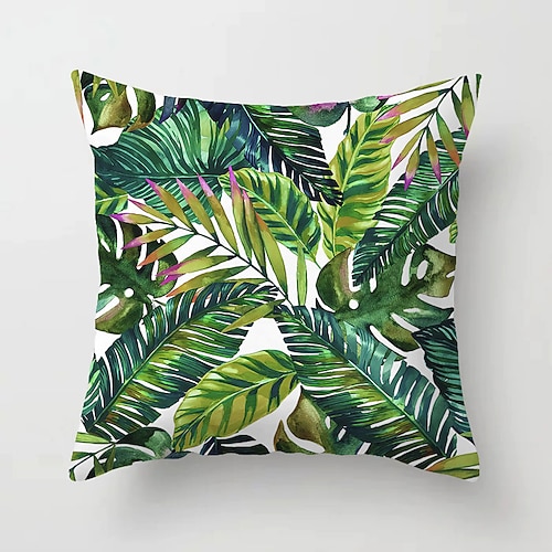 Kissenbezug 1pc weicher dekorativer quadratischer Kissenbezug Kissenbezug Kunstleinen Kissenbezug für Sofa Schlafzimmer überlegene Qualität maschinenwaschbar 1er Pack für Sofa Couch Bett Stuhl grün Image