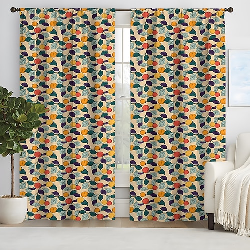 2-teilige Vorhangvorhänge, Verdunkelungsvorhang für Wohnzimmer, Schlafzimmer, Küche, Fensterbehandlungen, wärmeisolierte Raumverdunkelung Image