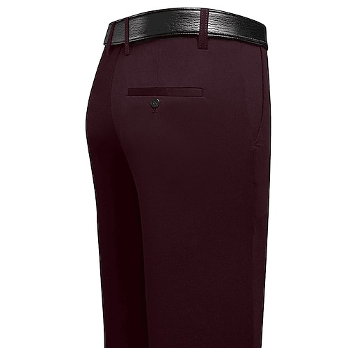 Herren Hose Anzughose Stoffhosen Freizeithose Tasche Einfarbig tragbar Außenbereich Volle Länge Hochzeit Heim Arbeit Mode Streetwear weiß grau Schwarz Dehnbar Image