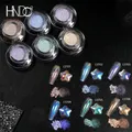 HNDO 6 pezzi Set olografico Aurora polvere effetto arcobaleno per Manicure professionale Nail Art