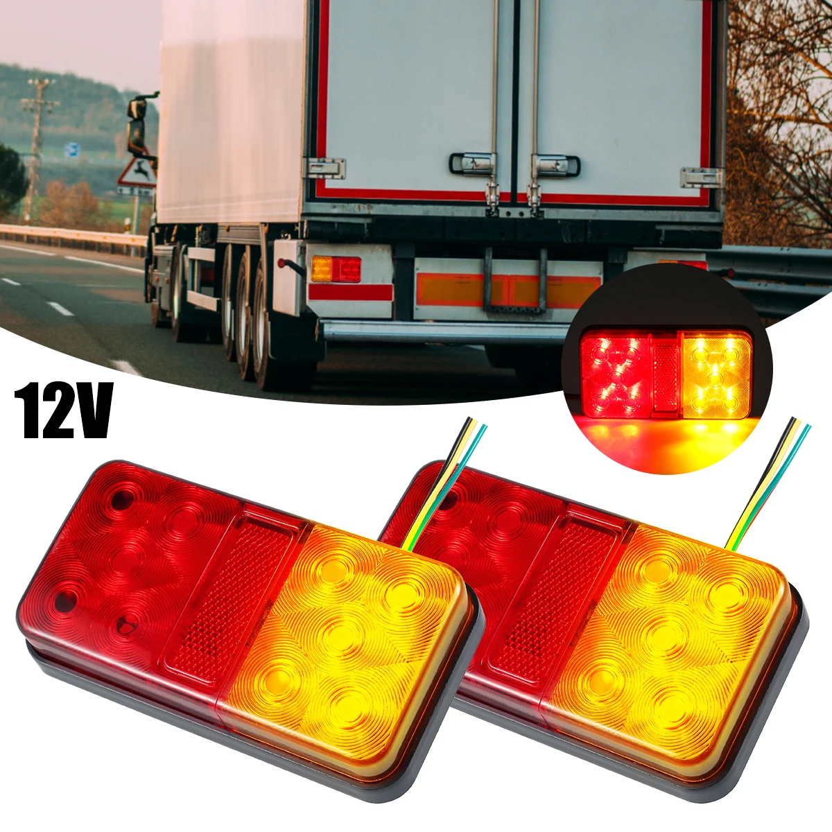 2 pezzi luci posteriori a LED luci per rimorchio 10 LED impermeabili 12V arresto posteriore freno indicatori di direzione luci posteriori indicatore di stop luce di posizione nuovo
