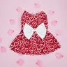 San valentino Pet Clothes Hearts Dog san valentino Outfit Bowknot Red Tulle Dog Dress con per cani