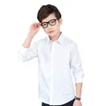 Camicia bianca formale per bambina camicia per bambini colletto rovesciato camicia in cotone