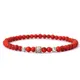 Bracciale minimalista in pietra da 4 mm Bracciale unisex con perline di riso Lava naturale Occhi di tigre Bracciale in pietra howlite rossa Accessori per il tempo libero