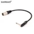 Cavo per microfono bilanciato con jack maschio mono ad angolo TS da 3 pin XLR a 1/4 (6,35 mm) per microfono dinamico 0,3 M-15 M