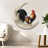 Rooster Moon Wall Decor Metal Wall Hanging Sign Unique Rooster Moon Wall Sign durevole Arts Pendant