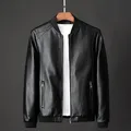 Plus Size 8XL 7XL giacca invernale in pelle cappotto uomo Bomber moto PU giacca causale Vintage nero