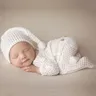 2 pezzi di puntelli per fotografia neonato SetCrochet Outfit Baby pagliaccetto cappello neonati
