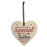 Insegnante amore ciondolo con Chip di legno fatto a mano regalo a cuore appeso per insegnante che