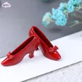 1 paio 1:12 accessori in miniatura per casa delle bambole scarpe rosse con tacco alto scarpe da