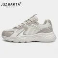 JOZHAMTA taglia 36-43 Sneakers con tacco alto da donna Casual Platform Leather Breath Mesh Tennis