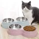 Cat and Puppy pet Feeding Supplies Two bowls Dog food water Feeding bowl Stainless steel pet