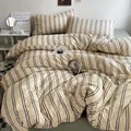 Stripe Bedding Comforter Set with Pillowcase bed sheet Single Full Size Bed Linen Duvet Cover Set