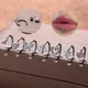 1Piece Stainless Steel C-shaped Lip Ring Silver Color Zircon Butterfly Heart Lip Studs Cartilage