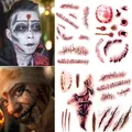 Halloween Blood Injury Scars Tattoos Stickers With Bloody Makeup Wounds Decoration Wound Scary Blood