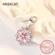 Real Moissanite Necklace Solid 925 Sterling Silver Diamond Plum Blossom Flower Pendant Necklace for