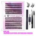 150 Clusters Fluffy Dramatic Thick Volume Eyelashes Natural Lashes Fake Lashes Pack Eyelashes