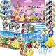 Disney White Snow Princess Birthday Party Supplies Paper Plate Cup Napkin Tablecloth For Girls Baby