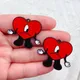 5pcs 30*35mm Red Love Cartoon Rabbit Enamel Charms Metal Charms For Keychains Earring DIY Jewelry