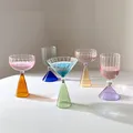 Irregular Wine Glass Water Sensing Cup Gradient Champagne Glass Cup Two Tone Green Blue Amber
