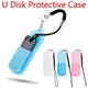 Portable Soft Silicone USB Flash Case Disk Protective Cover Holder with Lanyard Hasp Micro USB Stick