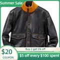 A1 Genuine 2023 Black Pilot Leather Jacket Men Military Style Plus 4XL Real Natural Cowhide Autumn