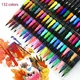 12-132 Colors/Set Dual Tip Brush Art Marker Pens Fineliner Pen for Kids Adult Artist Calligraphy