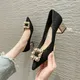 High Heels Shoes Women Spring New Korean Version Pearl Rhinestones Pointed Toe Women's Shoes Chunky