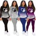 Tuta da donna moda abbigliamento sportivo 2 pezzi completi donna Top + pantaloni tuta da Jogging