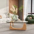 Household Glass Coffee Table Solid Wood Coffee Table Living Room Bedroom Minimalist Tea Table