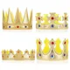 4pcs Kids Party King Golden Crown for Birthday Crown King Crown Hat Golden Costume for Baby Shower