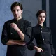 Men Black Chef Coat Women Long Sleeve Apron Chef Jacket for Summer Head Chef Uniform Restaurant