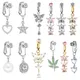 Faux Fake Belly Butterfly Fake Belly Piercing Heart Clip On Umbilical Navel Fake Pircing Butterfly