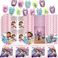 Gabby Dollhouse Girls Birthday Party Decorations Cutlery Set Cups Plates Birthday Balloon Baby