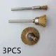 3pcs Professional Copper Wire Wheel Cup Brushes Bits Set Rust Paint Remover For Rotary Grinder Power