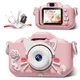 Digital Pink cartoon Case Children's Camera Set Waterproof camera Video toy 2-inch color display