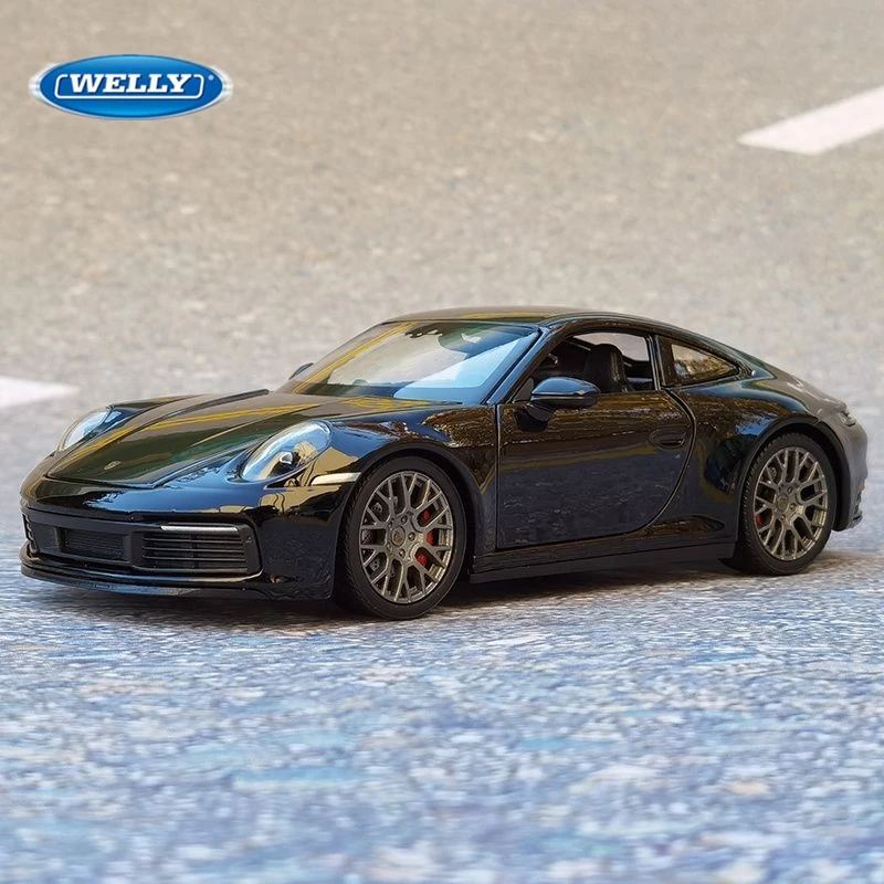 Welly 1:24 Porsche 911 Carrera 4S Modello di auto sportiva in lega Diecast in metallo Veicoli giocattolo Modello di auto Alta simulazione Giocattolo per bambini Regalo