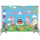 peppa pig background banner toy george pig family doll cartoon birthday party decoration supplies